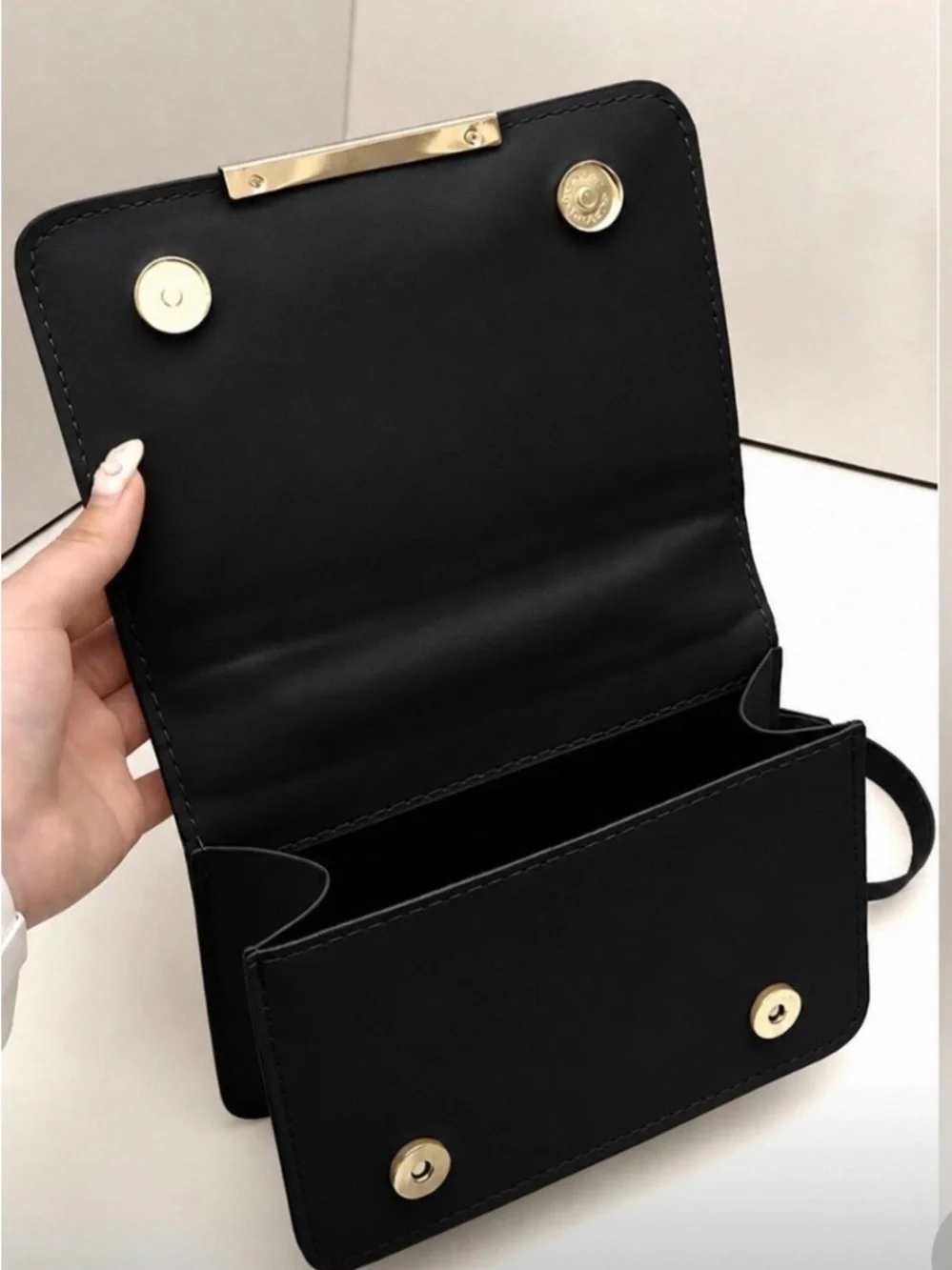 New!Black VEGAN LEATHER CHEVRON GRID CROSSBODY SHOULDER FLAP BAG_3